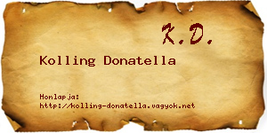 Kolling Donatella névjegykártya